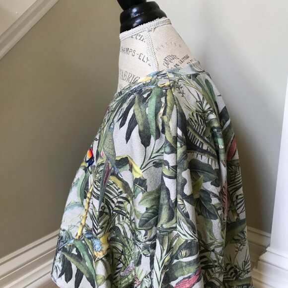 Aviator Nation Jungle Cropped Sweatshirt Pullover Womens XL Green Long Sleeve AN - Picture 10 of 12